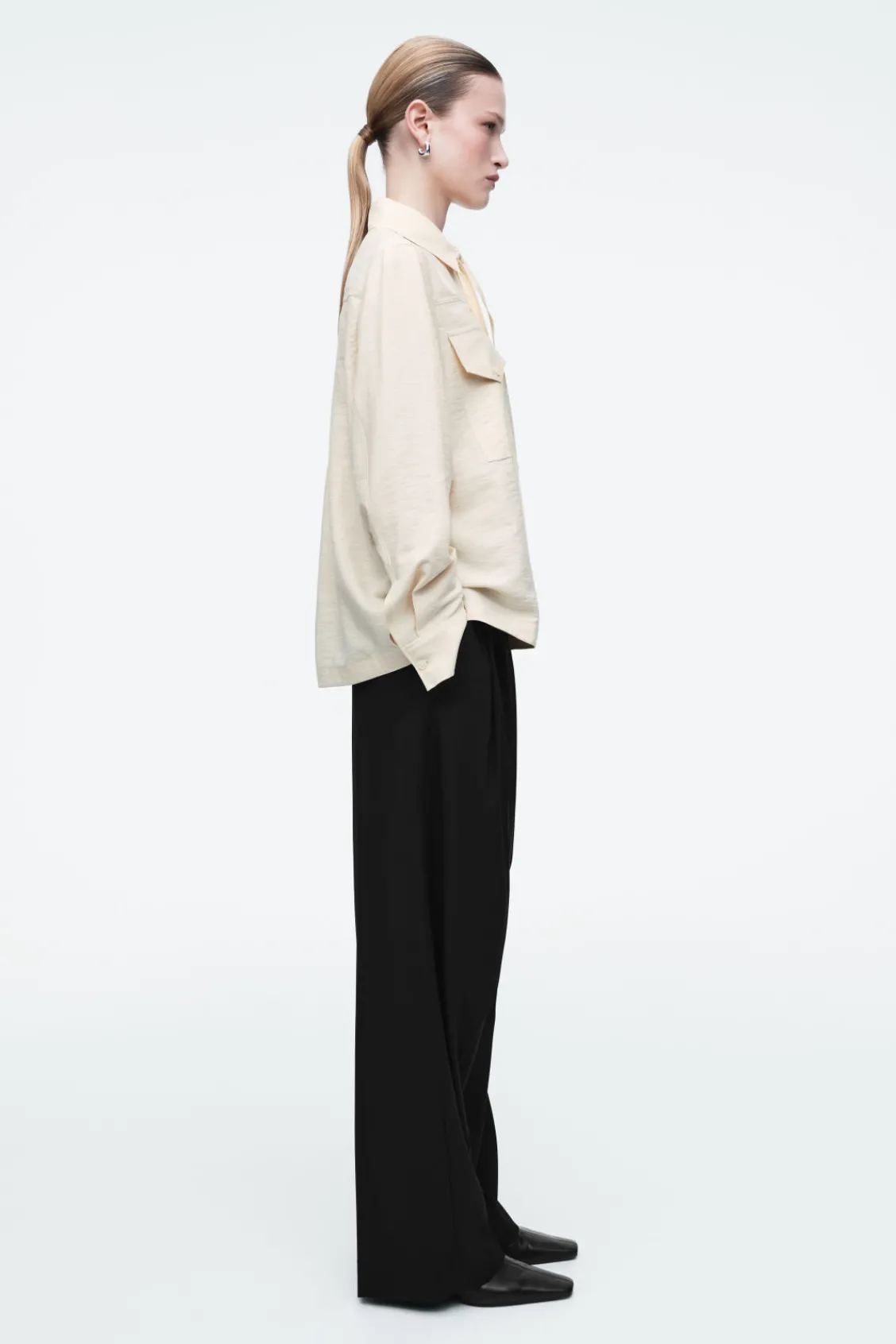 COS NECK-TIE SHIRT-Women Shirts & Blouses | Tops
