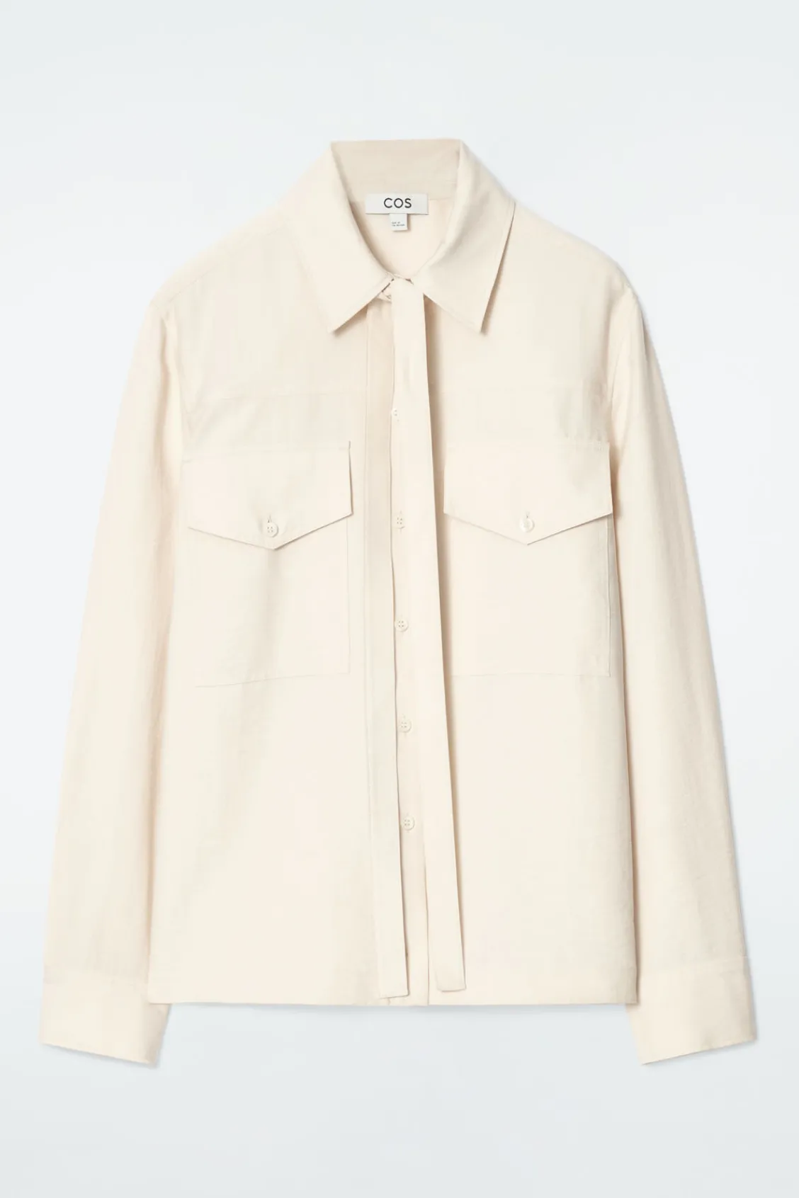 COS NECK-TIE SHIRT-Women Shirts & Blouses | Tops