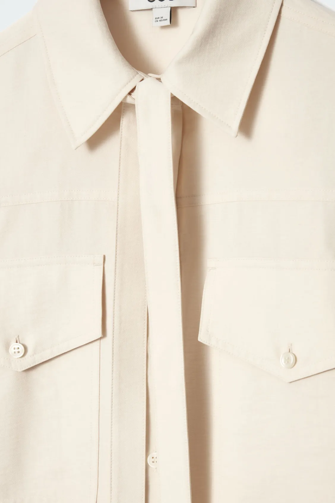 COS NECK-TIE SHIRT-Women Shirts & Blouses | Tops