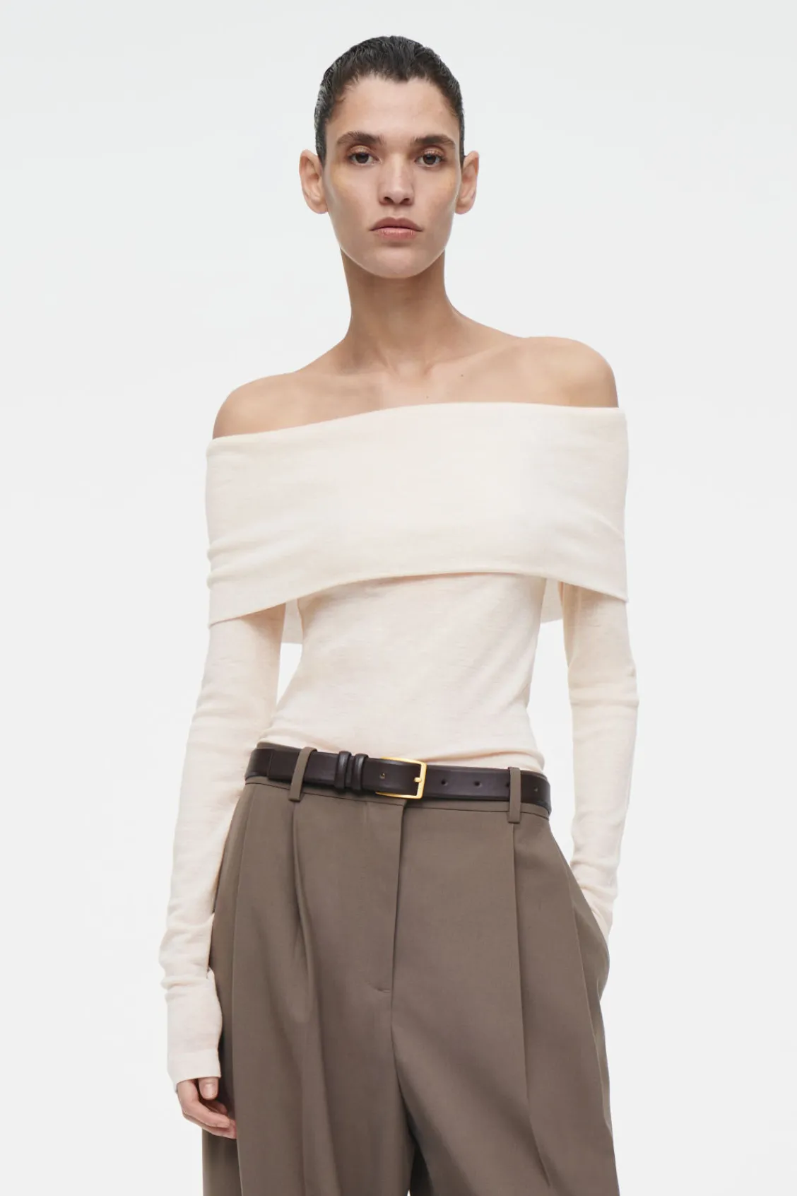COS OFF-THE-SHOULDER MERINO WOOL TOP-Women Tops | Sweaters & Cardigans