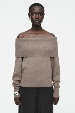 COS OFF-THE-SHOULDER MERINO WOOL SWEATER-Women Tops | Sweaters & Cardigans