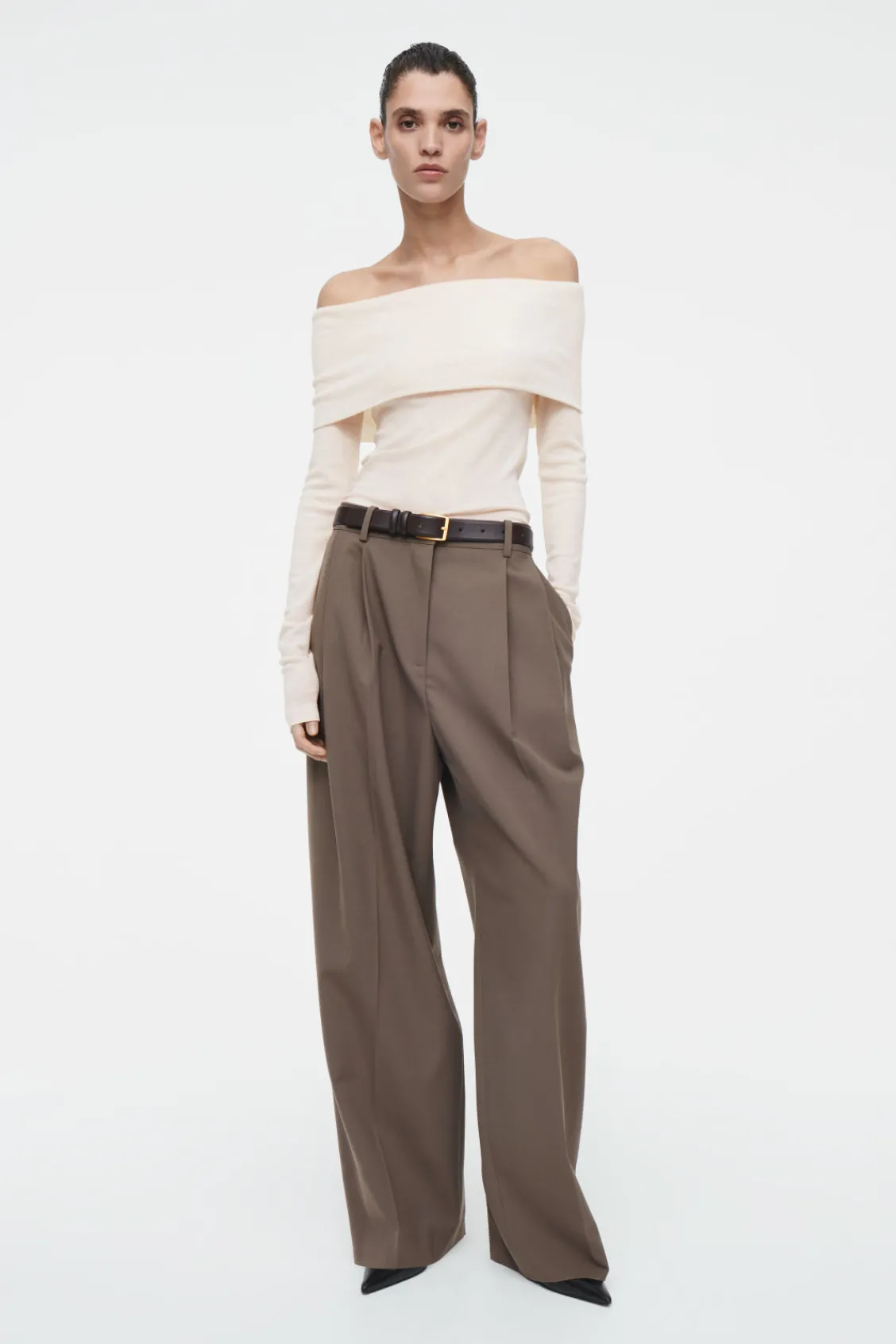 COS OFF-THE-SHOULDER MERINO WOOL TOP-Women Tops | Sweaters & Cardigans