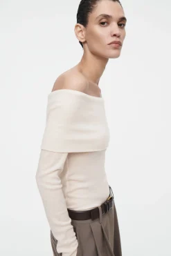 COS OFF-THE-SHOULDER MERINO WOOL TOP-Women Tops | Sweaters & Cardigans
