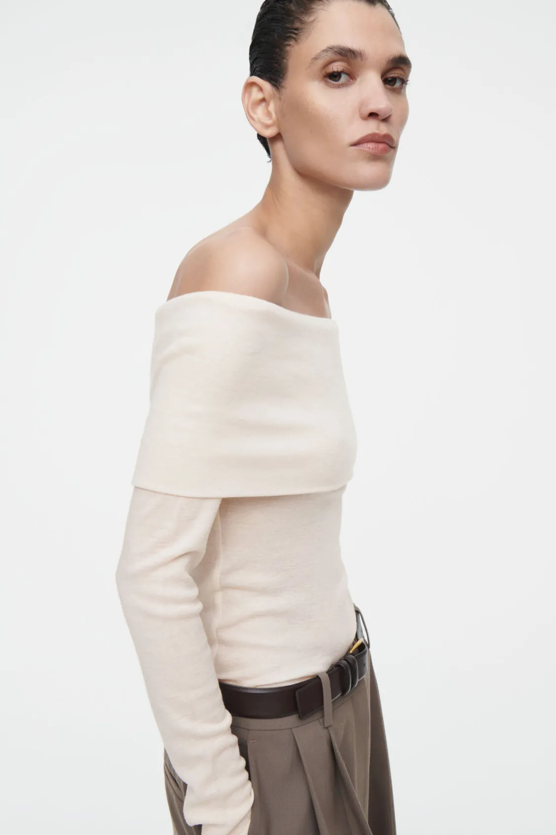COS OFF-THE-SHOULDER MERINO WOOL TOP-Women Tops | Sweaters & Cardigans
