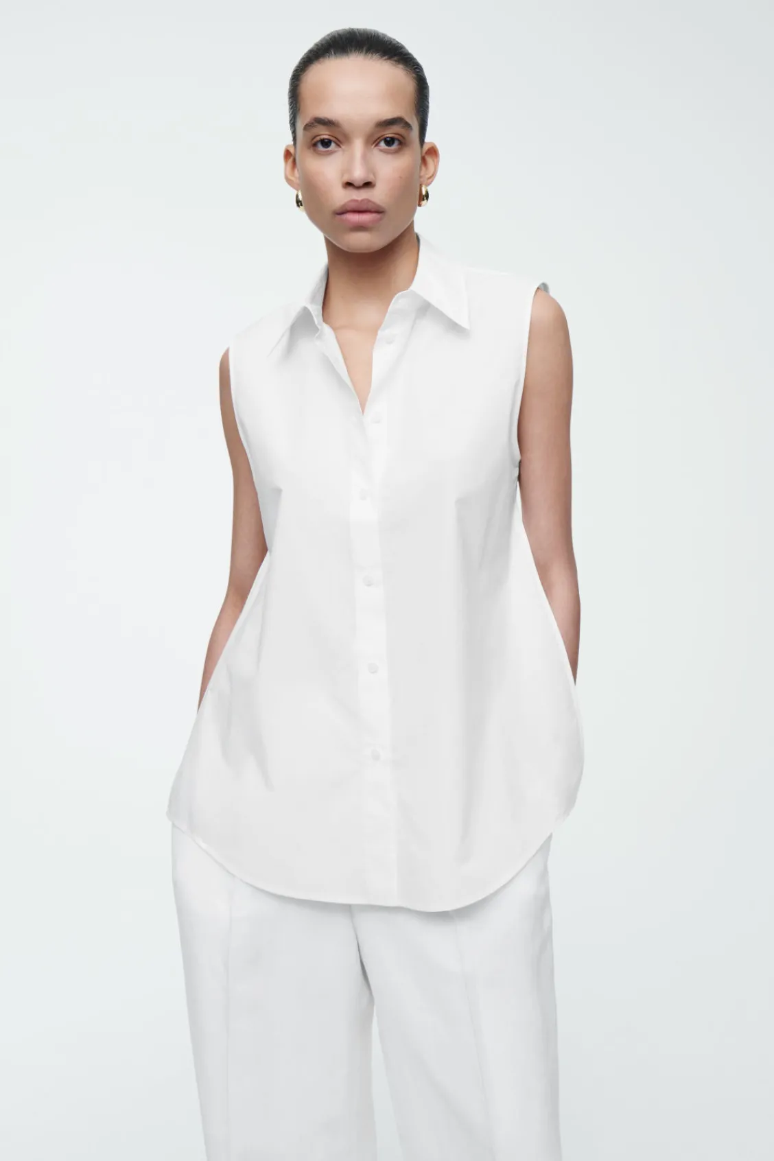 COS OPEN-BACK SLEEVELESS SHIRT-Women Shirts & Blouses | Tops