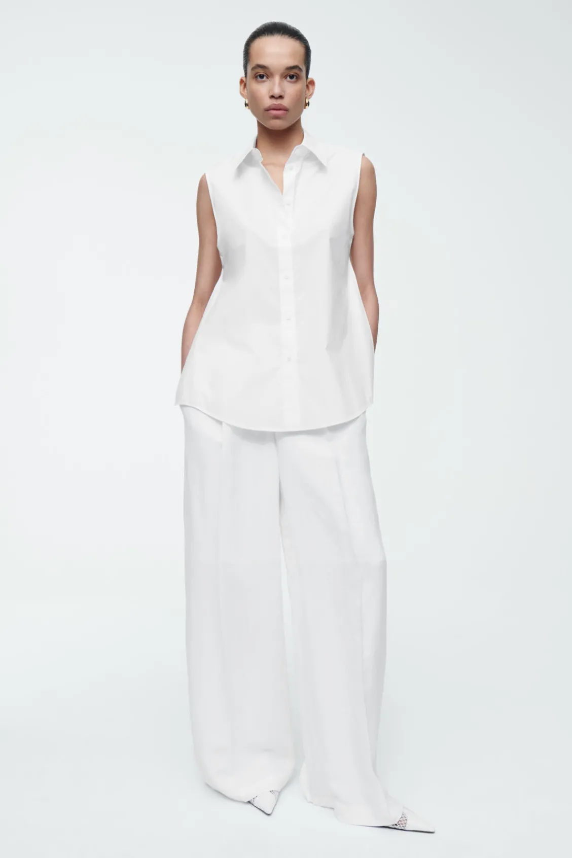 COS OPEN-BACK SLEEVELESS SHIRT-Women Shirts & Blouses | Tops