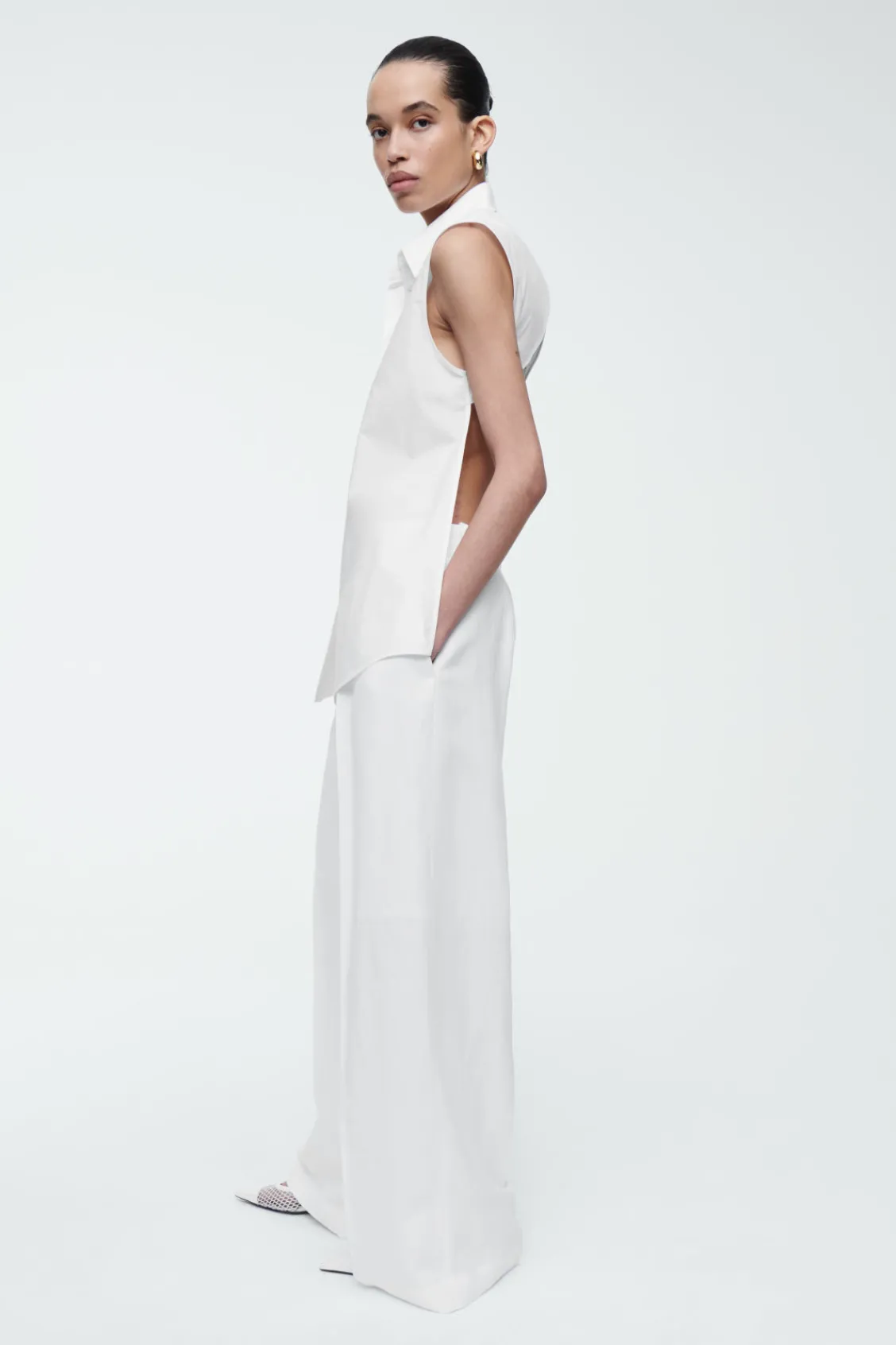 COS OPEN-BACK SLEEVELESS SHIRT-Women Shirts & Blouses | Tops