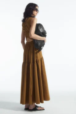 COS OPEN-BACK TIERED MIDI DRESS-Women Dresses & Jumpsuits