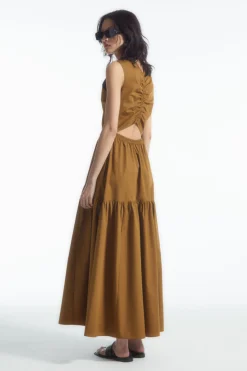 COS OPEN-BACK TIERED MIDI DRESS-Women Dresses & Jumpsuits
