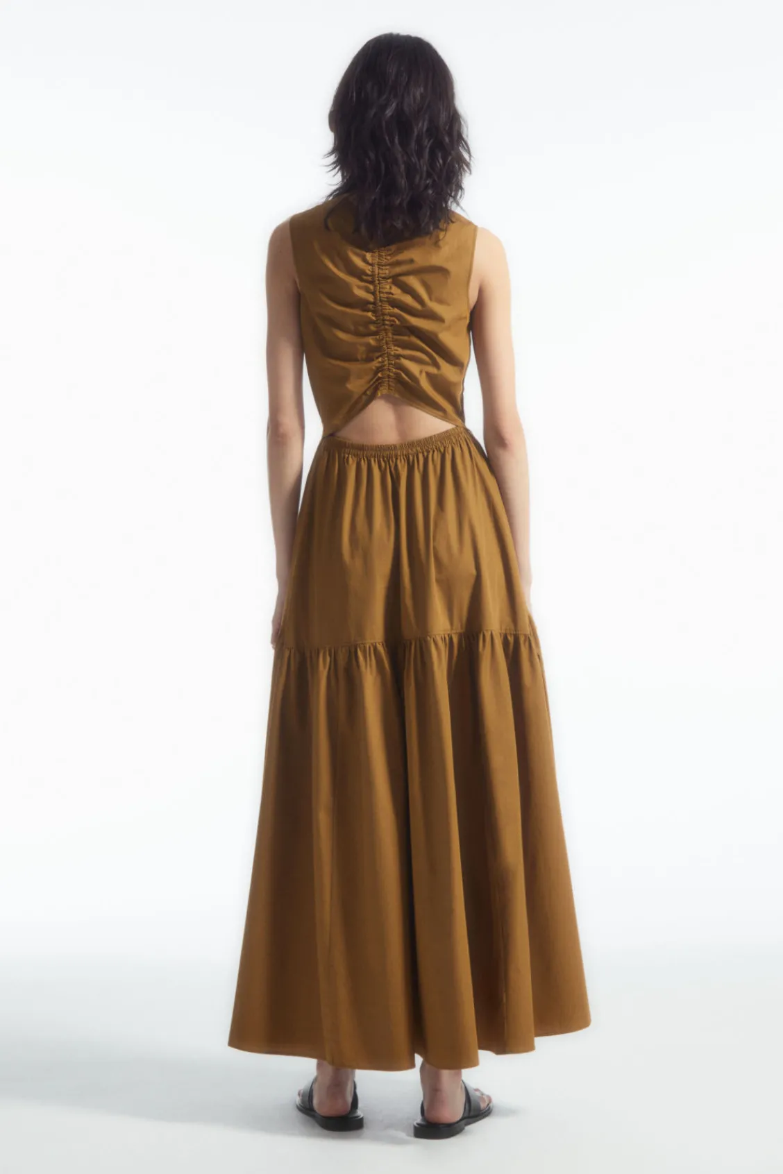 COS OPEN-BACK TIERED MIDI DRESS-Women Dresses & Jumpsuits