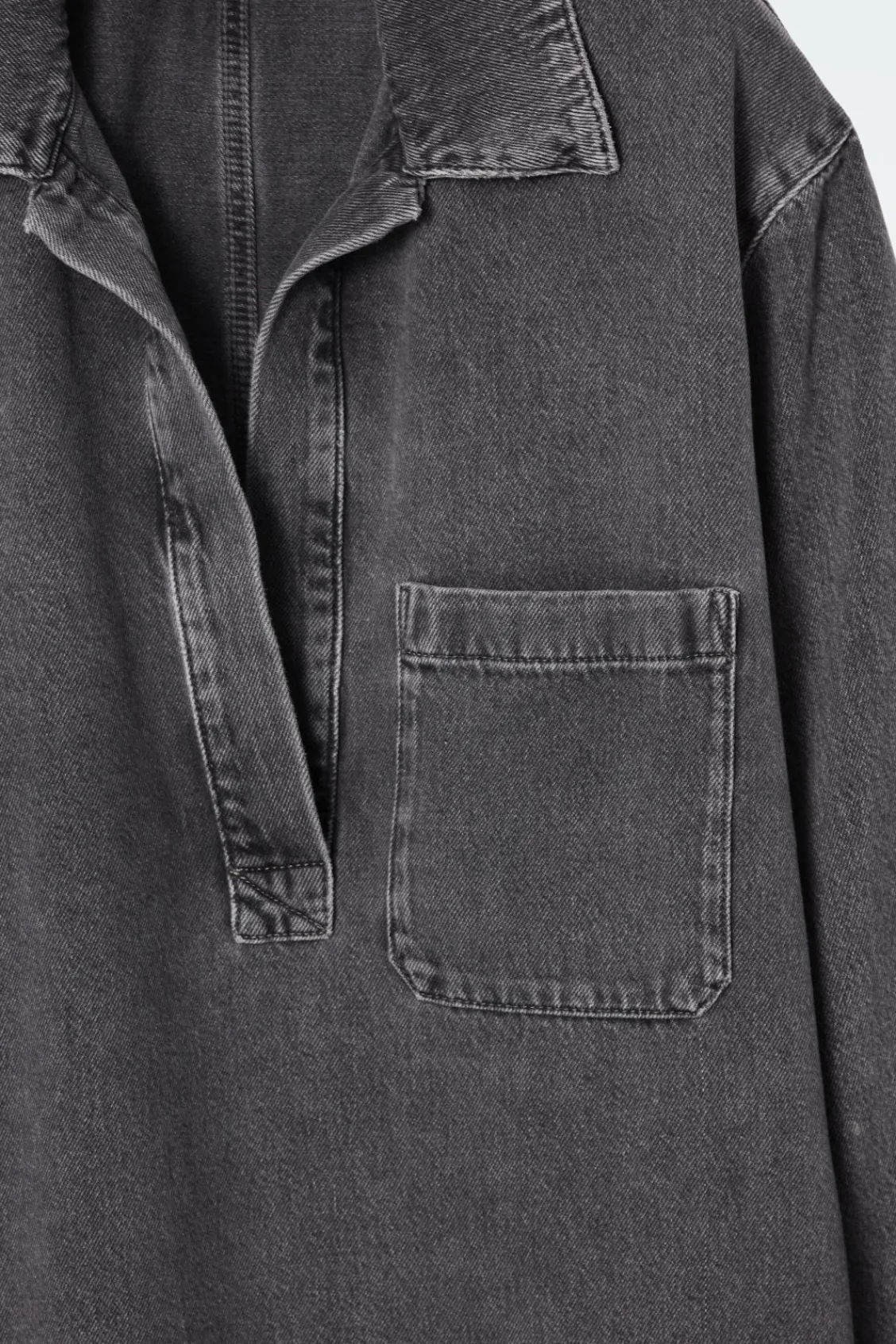 COS OPEN-COLLAR DENIM SHIRT-Women Shirts & Blouses | Tops