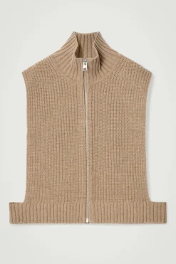 COS OPEN-SIDE ZIP-UP WOOL VEST- Hats & Scarves | Sweaters & Cardigans