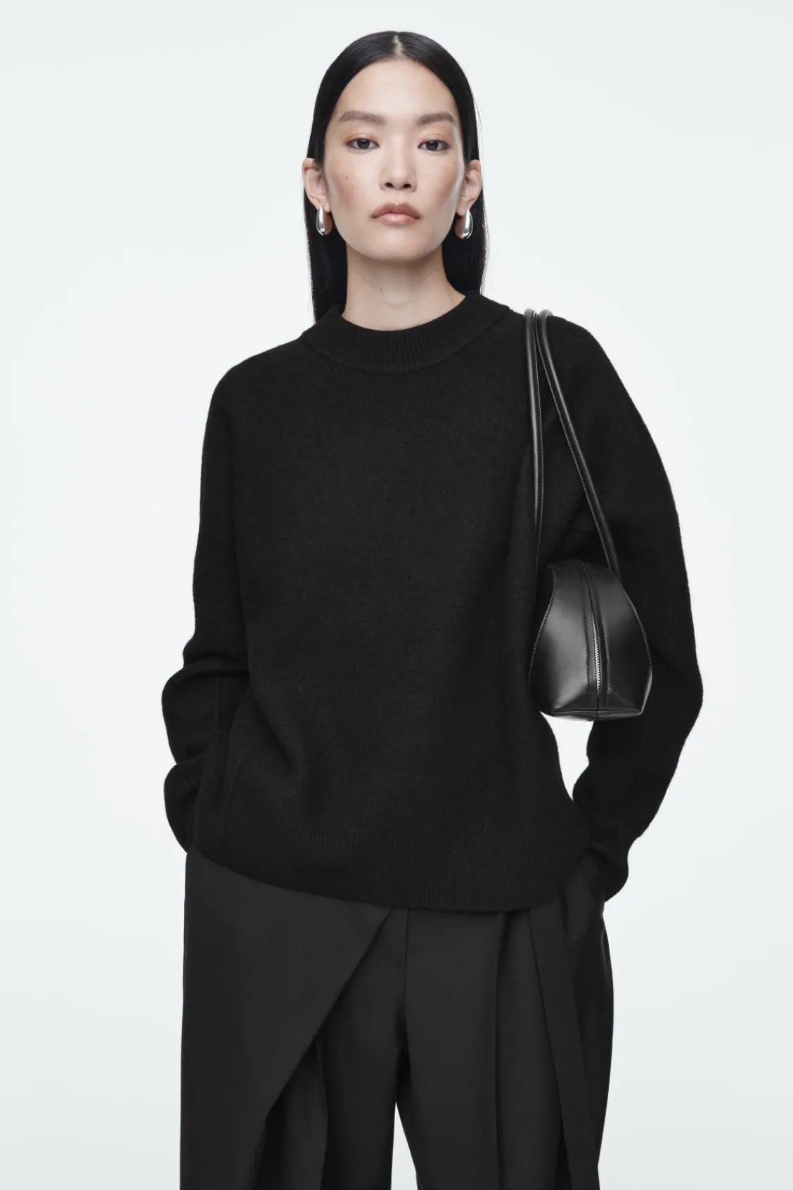 COS OVERSIZED BOILED MERINO WOOL SWEATER-Women Sweaters & Cardigans