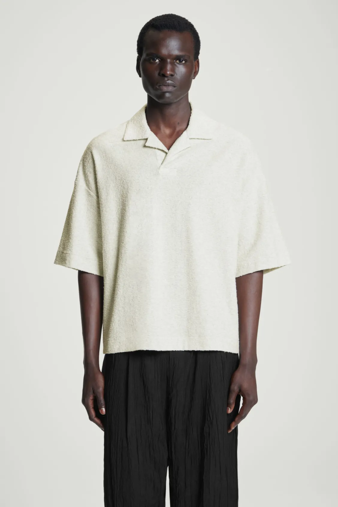COS OVERSIZED BOUCLÉ-KNIT POLO SHIRT- Polo Shirts | Sweaters & Cardigans