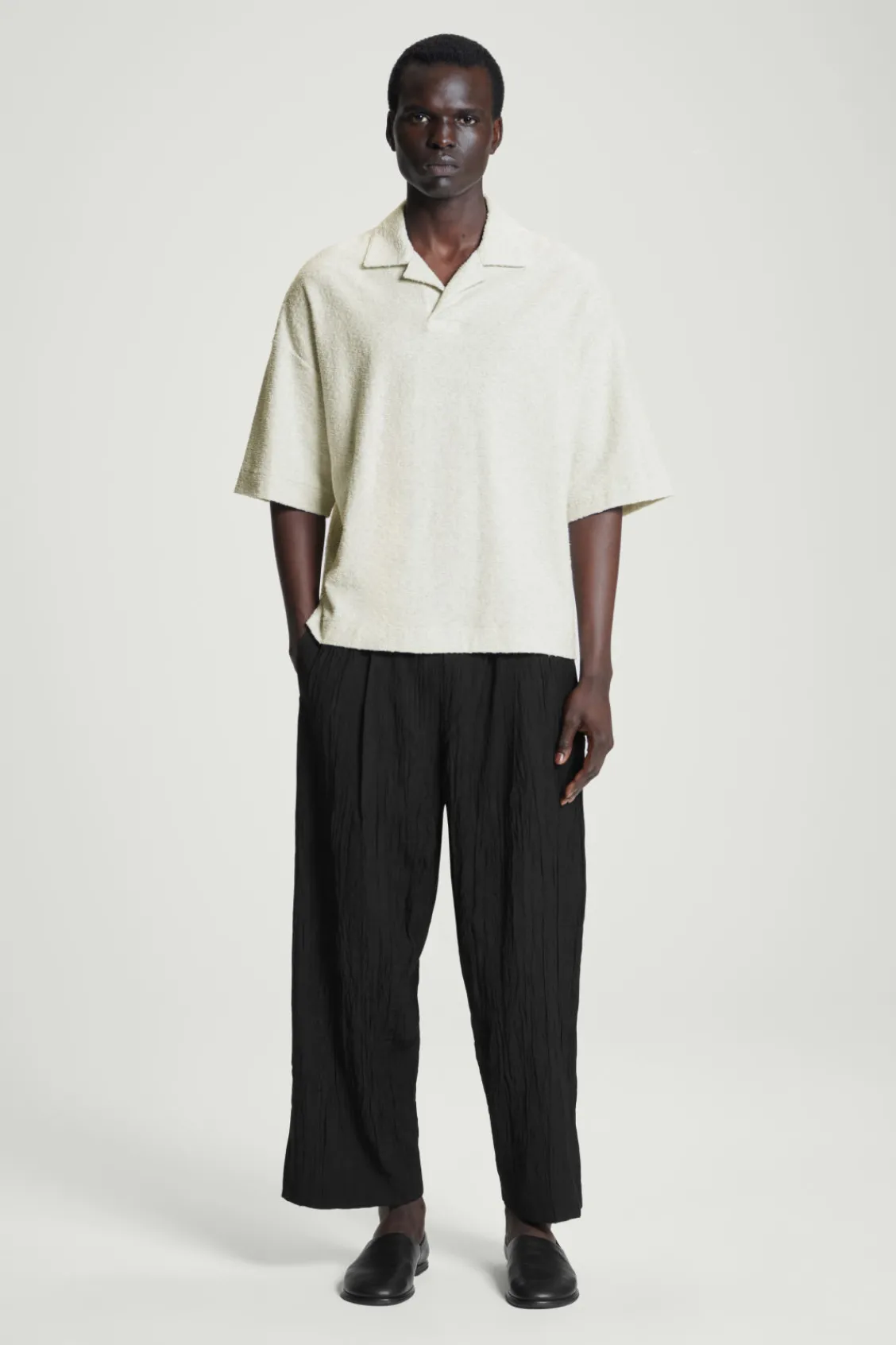 COS OVERSIZED BOUCLÉ-KNIT POLO SHIRT- Polo Shirts | Sweaters & Cardigans