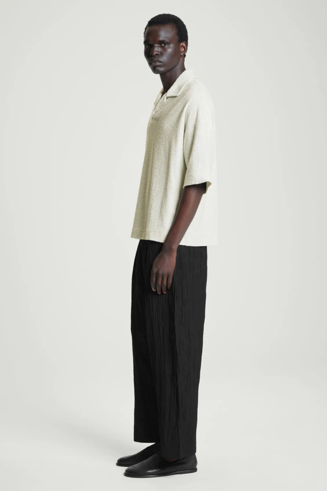 COS OVERSIZED BOUCLÉ-KNIT POLO SHIRT- Polo Shirts | Sweaters & Cardigans