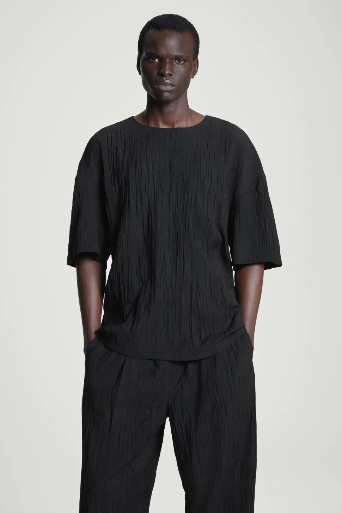 COS OVERSIZED CRINKLED-TEXTURE T-SHIRT- Matching Sets | T-Shirts