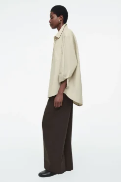 COS OVERSIZED CURVED-HEM SHIRT-Women Shirts & Blouses | Tops