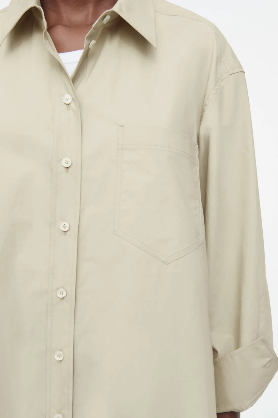COS OVERSIZED CURVED-HEM SHIRT-Women Shirts & Blouses | Tops