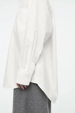 COS OVERSIZED CURVED-HEM SHIRT-Women Shirts & Blouses | Tops