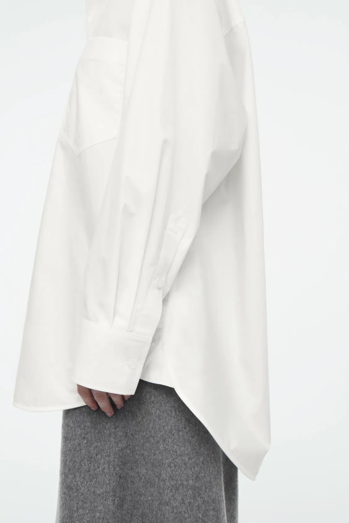 COS OVERSIZED CURVED-HEM SHIRT-Women Shirts & Blouses | Tops