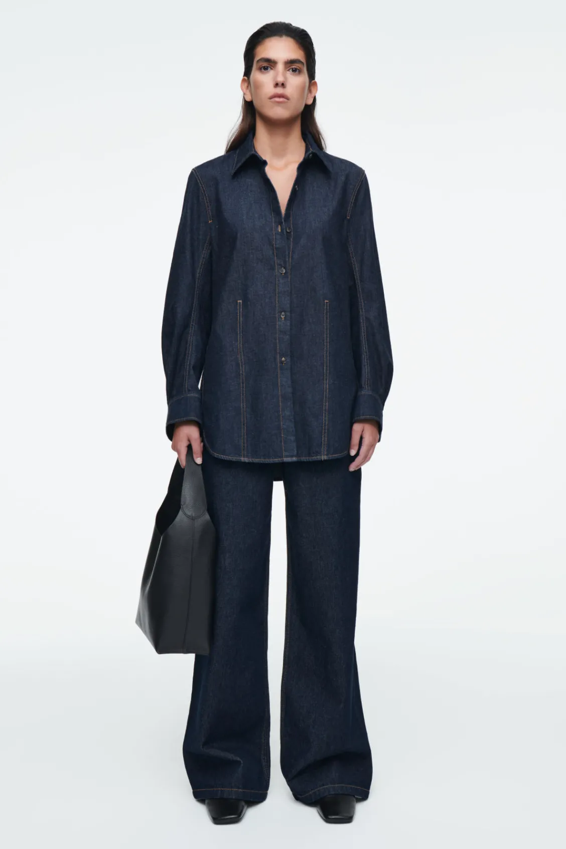 COS OVERSIZED DENIM SHIRT-Women Shirts & Blouses | Tops