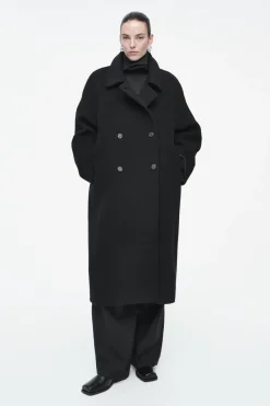 COS OVERSIZED DOUBLE-BREASTED WOOL COAT-Women Coats & Jackets