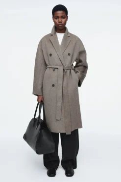 COS OVERSIZED DOUBLE-BREASTED WOOL COAT-Women Coats & Jackets