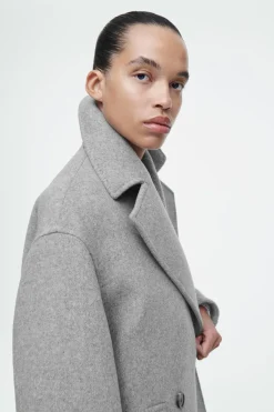 COS OVERSIZED DOUBLE-BREASTED WOOL COAT-Women Coats & Jackets