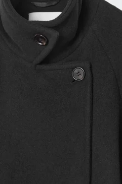 COS OVERSIZED DOUBLE-BREASTED WOOL PEA COAT-Women Coats & Jackets