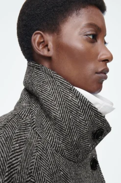 COS OVERSIZED DOUBLE-BREASTED WOOL PEA COAT-Women Coats & Jackets
