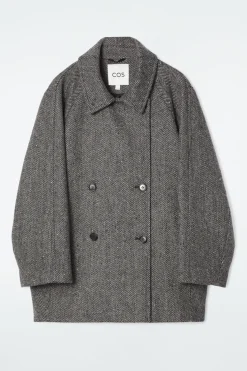COS OVERSIZED DOUBLE-BREASTED WOOL PEA COAT-Women Coats & Jackets