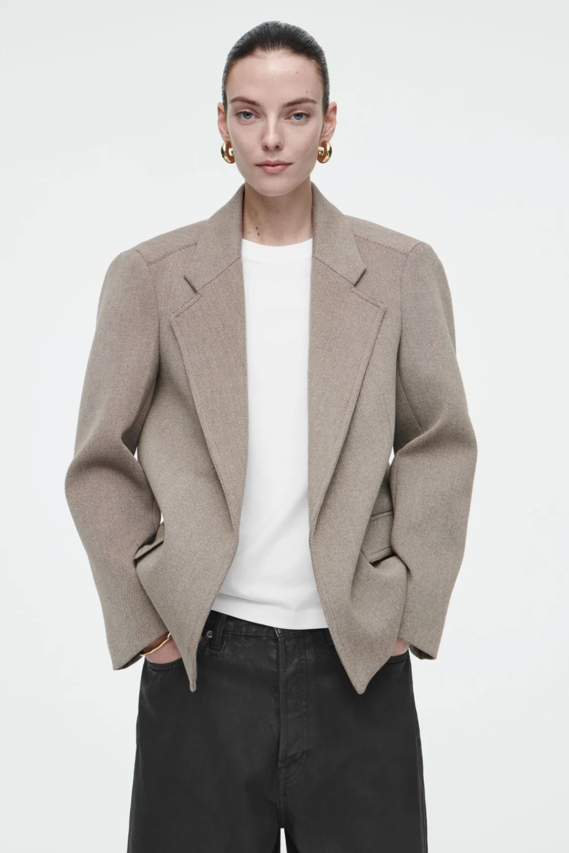 COS OVERSIZED EXAGGERATED-SHOULDER BLAZER-Women Coats & Jackets