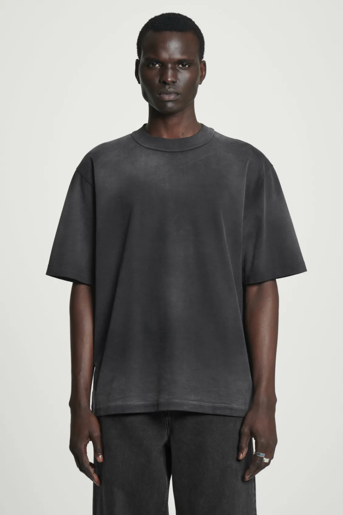 COS OVERSIZED FADED MOCK-NECK COTTON T-SHIRT- Matching Sets | T-Shirts