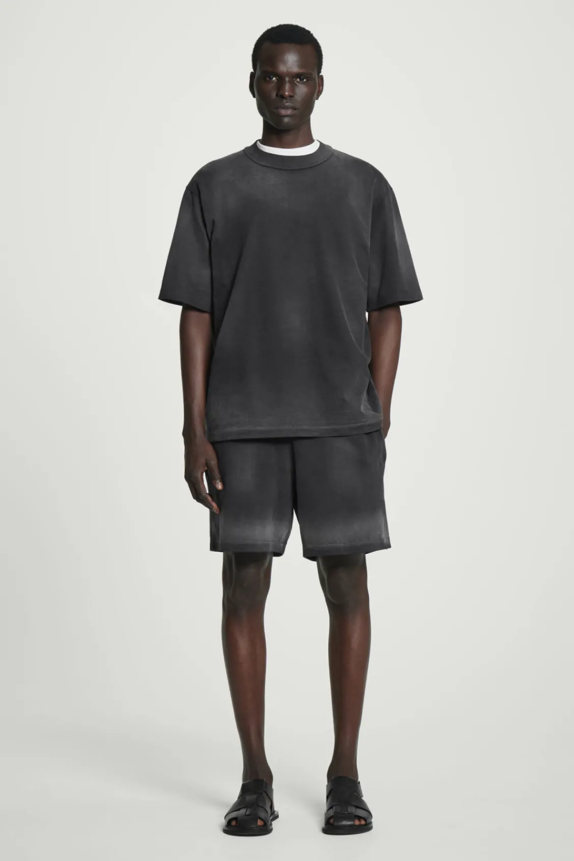 COS OVERSIZED FADED MOCK-NECK COTTON T-SHIRT- Matching Sets | T-Shirts