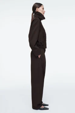 COS OVERSIZED FUNNEL-NECK WOOL-BLEND JACKET-Women Vests & Tailoring | Coats & Jackets