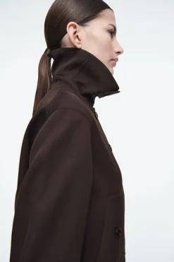 COS OVERSIZED FUNNEL-NECK WOOL-BLEND JACKET-Women Vests & Tailoring | Coats & Jackets