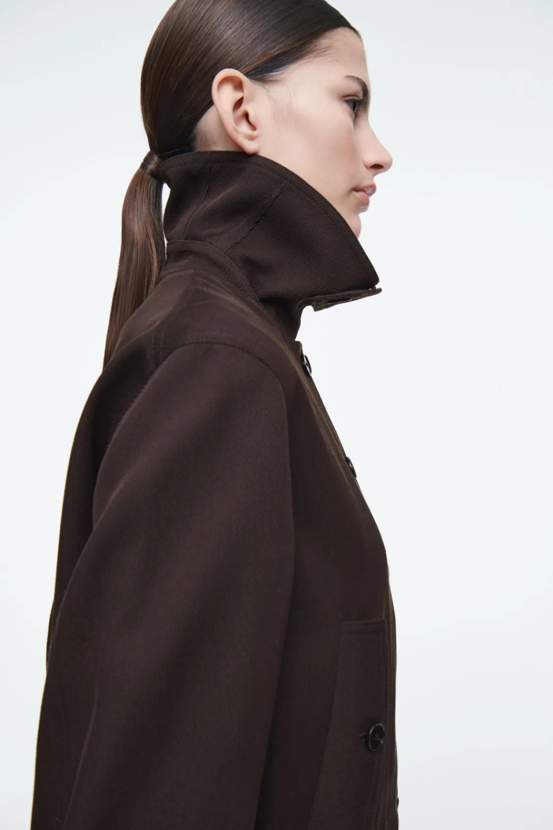 COS OVERSIZED FUNNEL-NECK WOOL-BLEND JACKET-Women Vests & Tailoring | Coats & Jackets