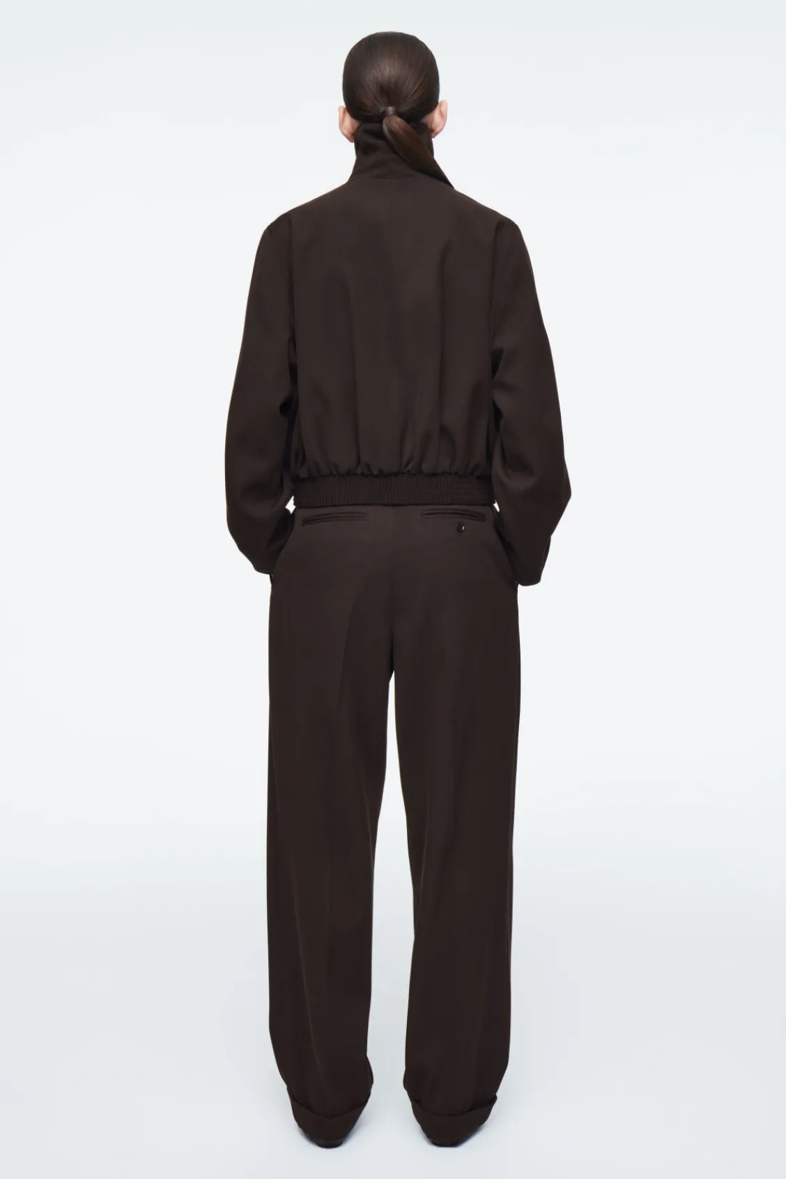 COS OVERSIZED FUNNEL-NECK WOOL-BLEND JACKET-Women Vests & Tailoring | Coats & Jackets