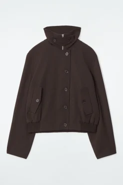 COS OVERSIZED FUNNEL-NECK WOOL-BLEND JACKET-Women Vests & Tailoring | Coats & Jackets