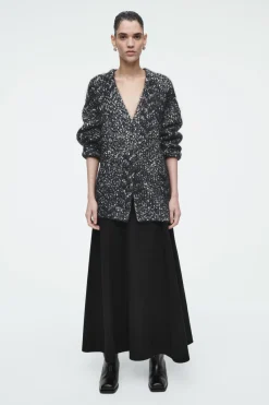 COS OVERSIZED HERRINGBONE MOHAIR-BLEND CARDIGAN-Women Sweaters & Cardigans