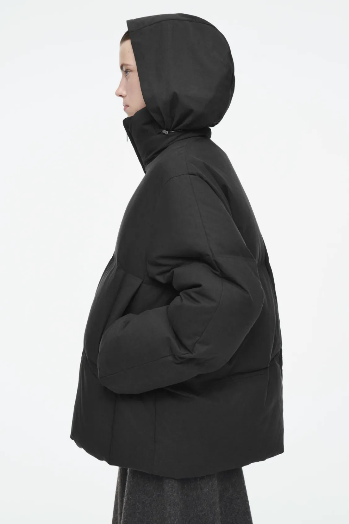 COS OVERSIZED HOODED DOWN PUFFER JACKET-Women Coats & Jackets
