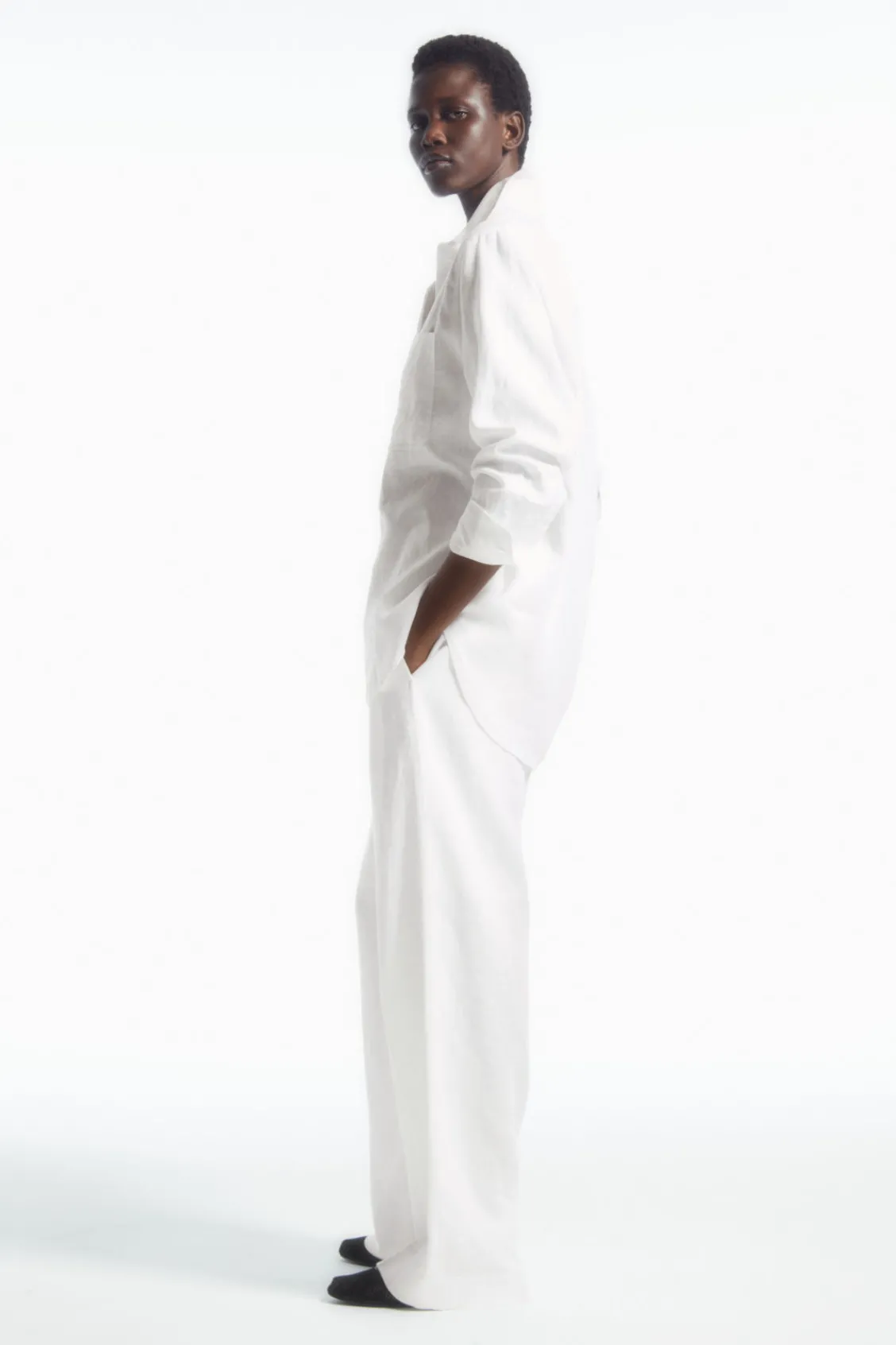 COS OVERSIZED LINEN SHIRT-Women Shirts & Blouses | Tops