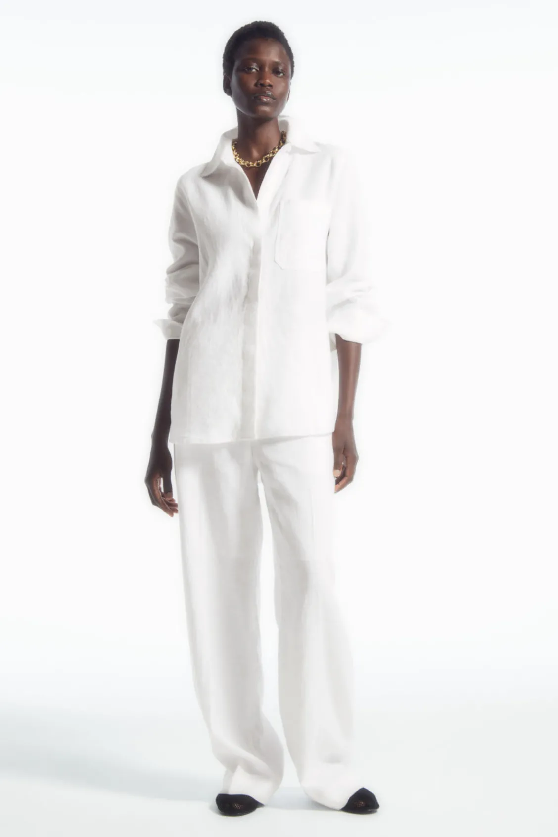 COS OVERSIZED LINEN SHIRT-Women Shirts & Blouses | Tops
