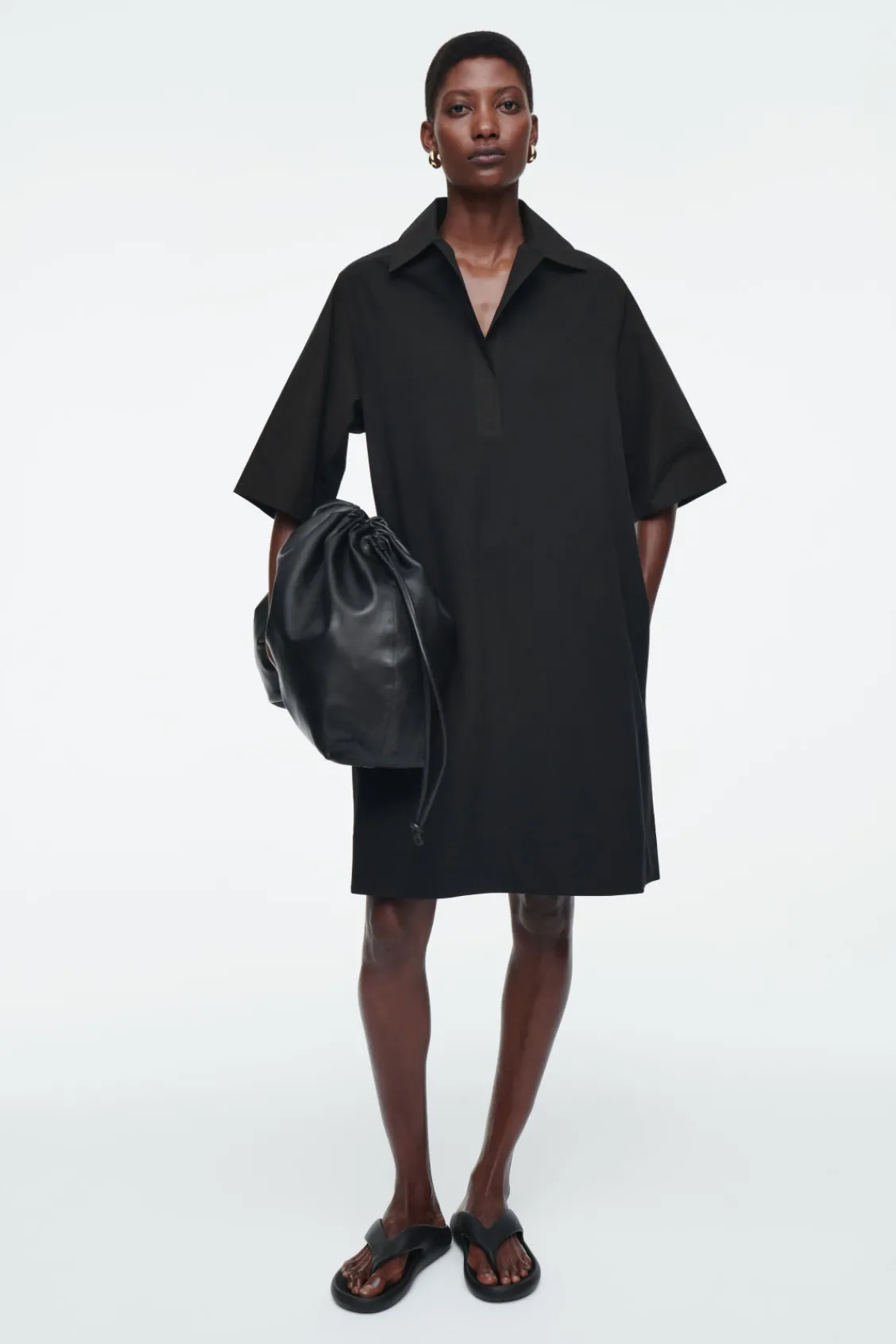 COS OVERSIZED OPEN-COLLAR SHIRT DRESS-Women Dresses & Jumpsuits