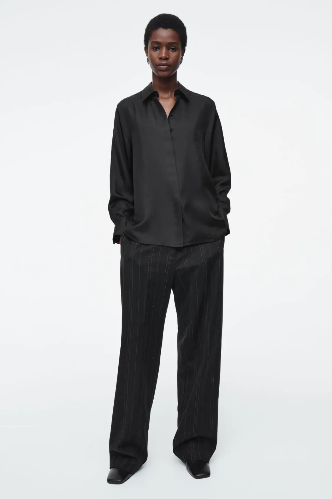 COS OVERSIZED PURE SILK SHIRT-Women Shirts & Blouses | Tops