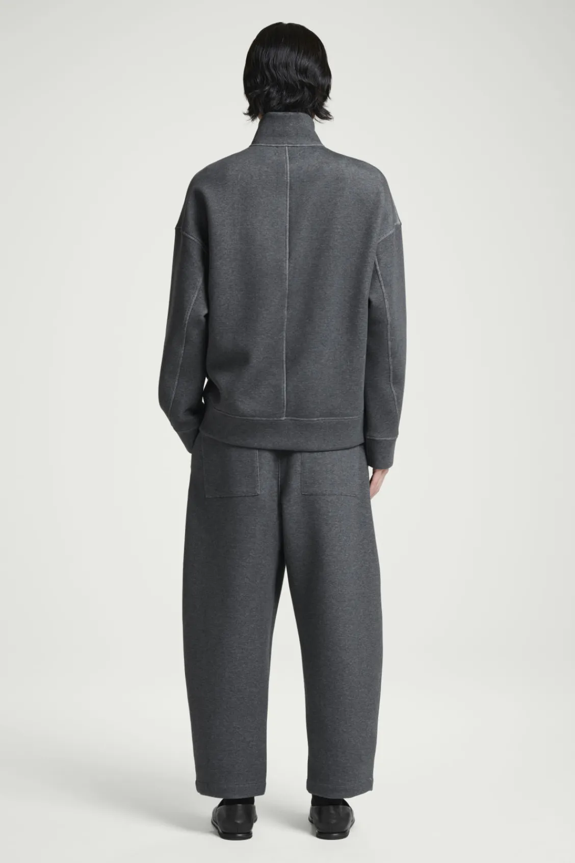 COS OVERSIZED SCUBA-JERSEY HALF-ZIP SWEATSHIRT- Sweatshirts & Hoodies