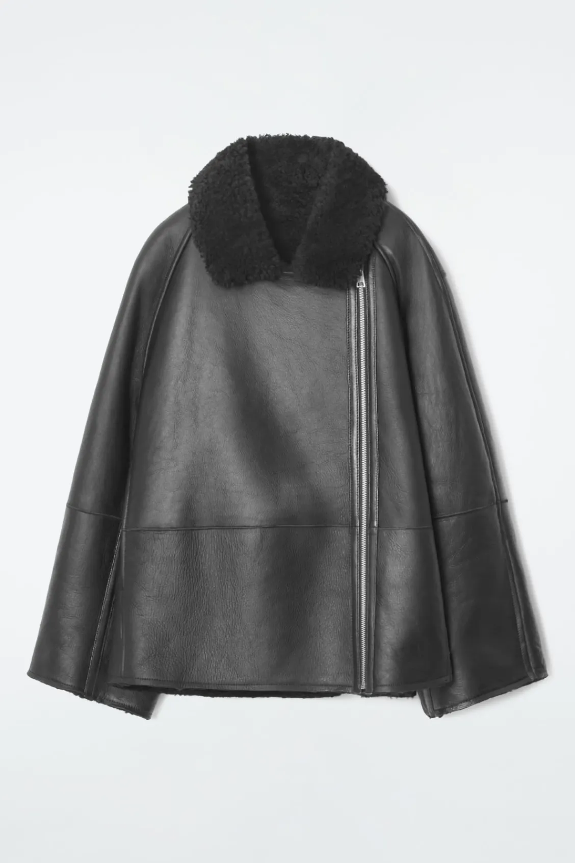 COS OVERSIZED SHEARLING AVIATOR JACKET-Women Coats & Jackets
