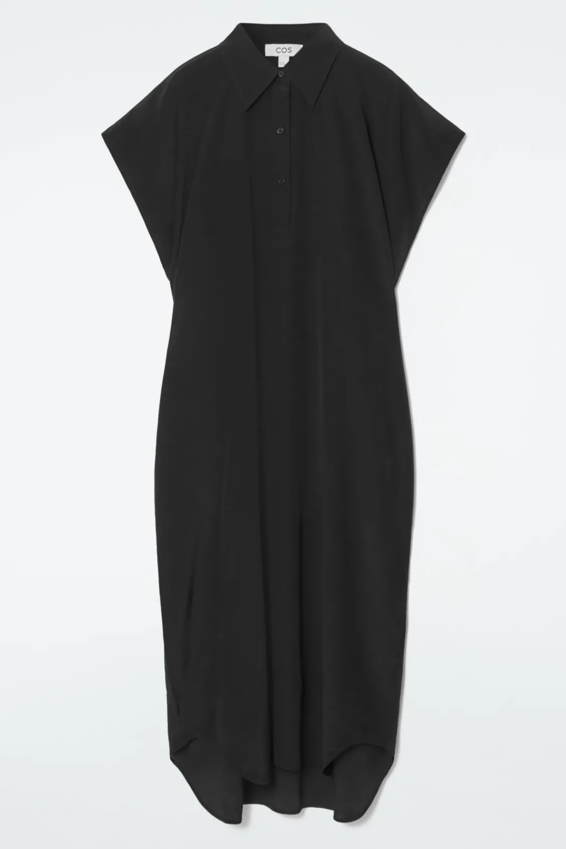 COS OVERSIZED SILK MIDI SHIRT DRESS-Women Dresses & Jumpsuits