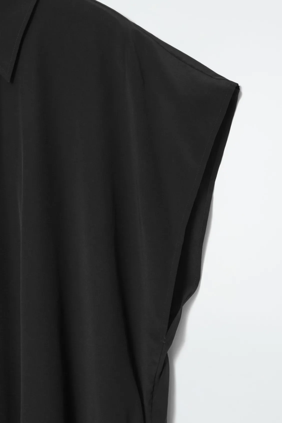 COS OVERSIZED SILK MIDI SHIRT DRESS-Women Dresses & Jumpsuits